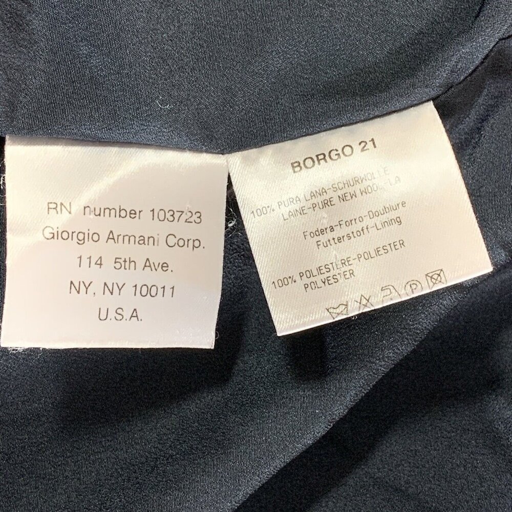 Giorgio Armani Borgo 21 Black Jacket Sz 46 w/Hood 6 Snap Closure 8 Panel - Picture 13 of 13